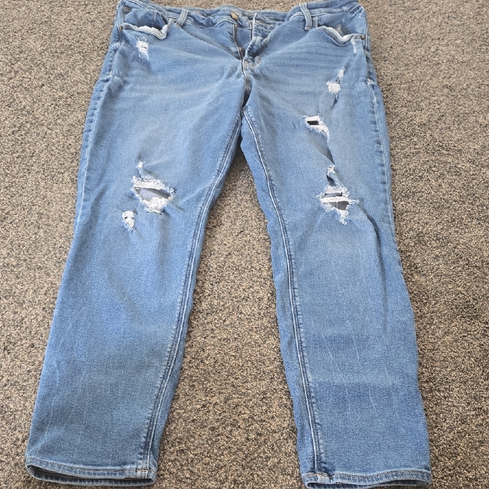 Old Navy Blue Skinny Jeans with Distressed Details